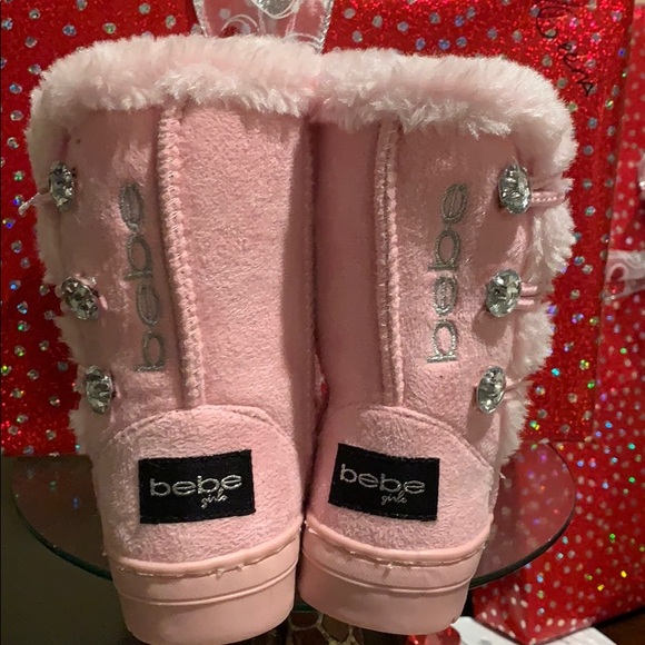 Bebe Toddler Girls Pink Rhinestone slip on boots - Picture 8 of 8